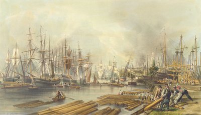 Shipbuilding at Limehouse, 1840 by William Parrott